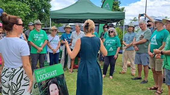 Greens candidate for Bowman Kristie Lockhart filed a complaint about election signs in Bowman being erected before the polling date was announced. Picture: The Greens