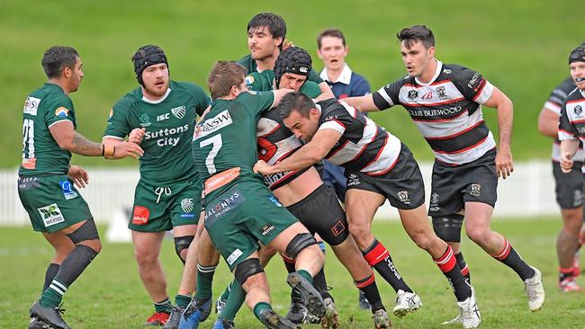 Rod Davies in action during the West Harbour match against Randwick. Pic: Jeremy Brennan