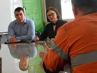 Stories of labour hire workers fearing their job security were heard at a round table meeting in Gladstone yesterday with Labor's Shadow Assistant Minister for workplace relations spokeswoman Lisa Chesters and the Labor candidate for Flynn, Zac Beers. Picture: Tegan Annett