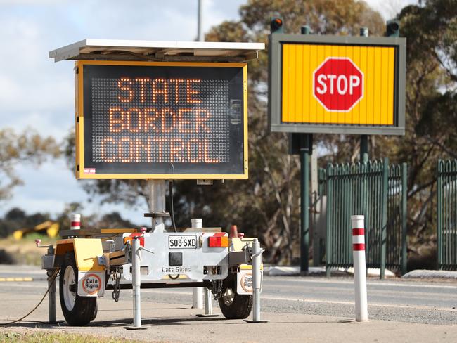 Pinnaroo to get some case studies around the Border restriction changes on the 13th august 2020.Victoria and South Australia border check point at Pinnaroo ,South Australia.  Pic Tait Schmaal.