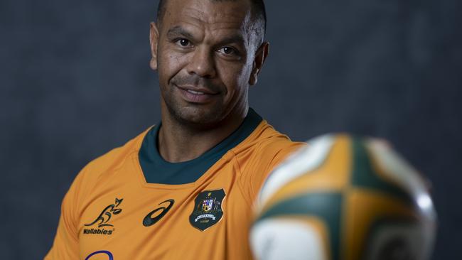 BRISBANE, AUSTRALIA - JUNE 26: Kurtley Beale poses during an Australia Wallabies Portrait Session on June 26, 2024 in Gold Coast, Australia. (Photo by Chris Hyde/Getty Images for ARU)