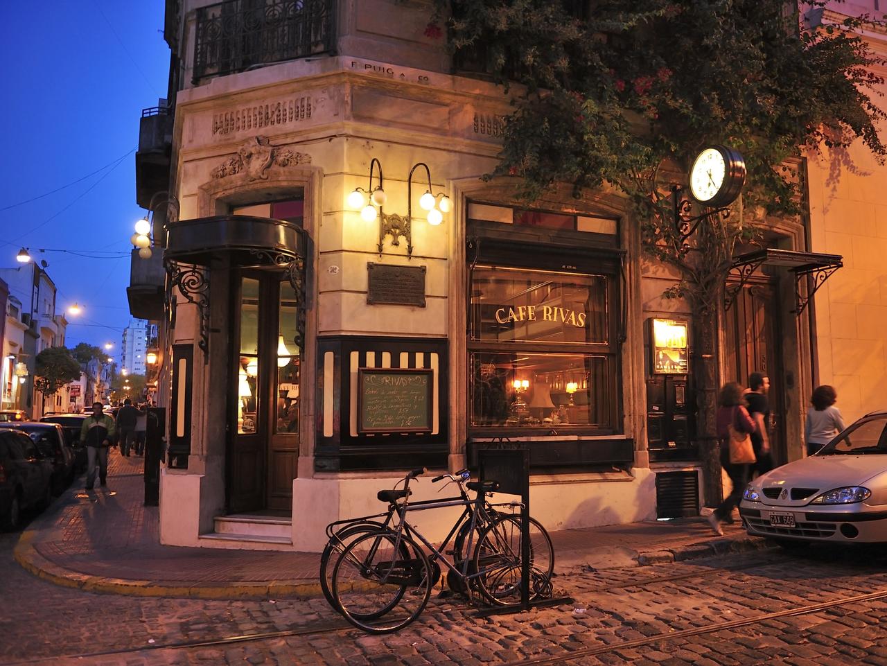 Night view of old Cafe, San Telmo, Buenos Aires, Argentina,