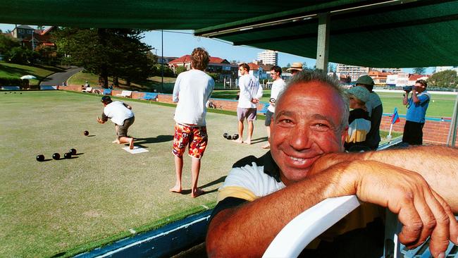 The late Bruce Malouf at Manly Bowling Club. Picture: Martin Lange.