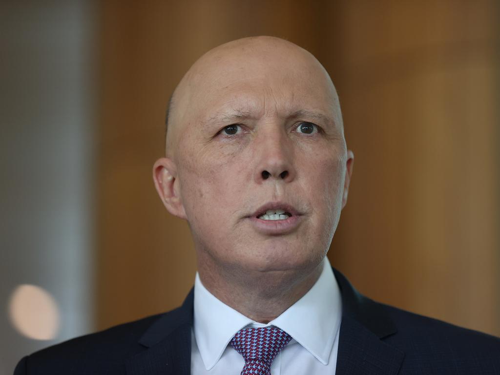CANBERRA, AUSTRALIA - NewsWire Photos  NOVEMBER 23, 2021: 
Minister for defence Peter Dutton spoke to media in Parliament House in Canberra.
Picture: NCA NewsWire / Gary Ramage