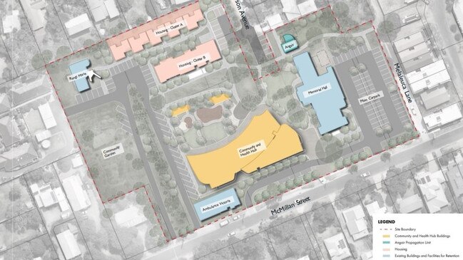 The proposed layout of the Anglesea Community and Health Hub.