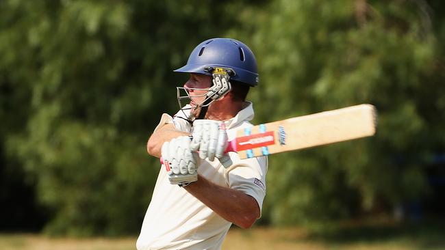 Neil Schlittler of Prahran pulls during the Premier cricket match between Prahran and Melbourne played at Toorak Park on February 16, 2013 in Melbourne, Australia