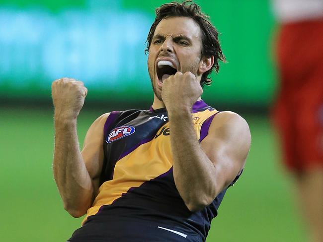 AFL: Round 8 Richmond v Sydney Swans Sam Lloyd kicks the winning goal Picture:Wayne Ludbey
