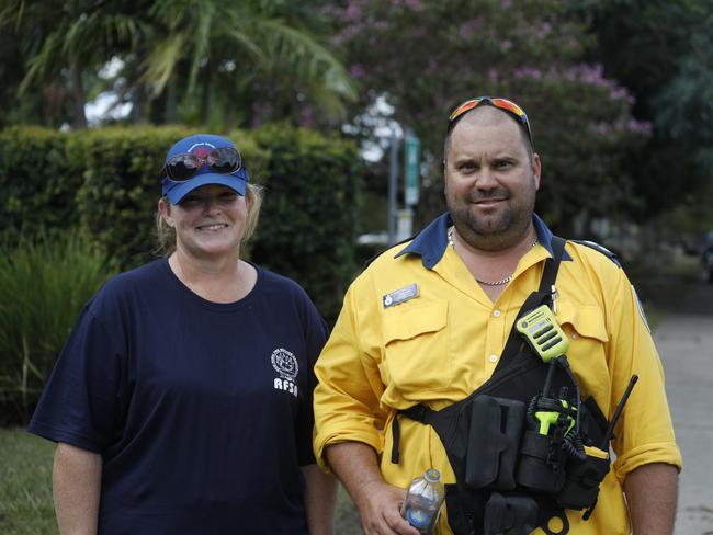 Sheree and Chris Lute from the Yarrowitch RFS brigade in Wardell on March 7, 2022. Picture: Liana Boss