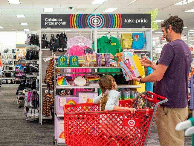 A customer shops for Pride Month accessories at a Target store in Austin, Texas, on June 6, 2023. Picture: Brandon Bell/Getty Images via AFP