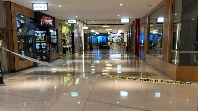 A cordoned off area of the massive shopping centre.