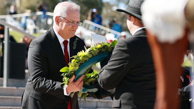 Scott Morrison at the Australian War Memorial in Canberra. Picture: NCA NewsWire / Gary Ramage