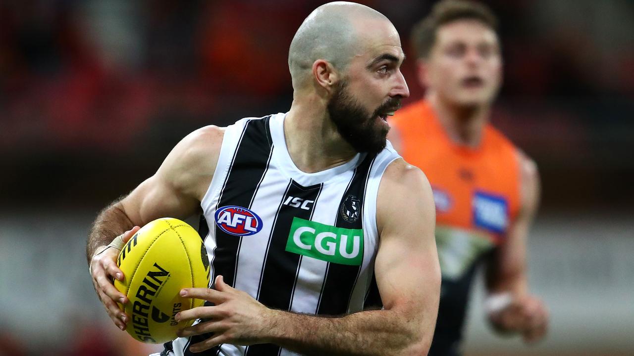 Steele Sidebottom fought a hard battle in the middle. Picture: Getty Images