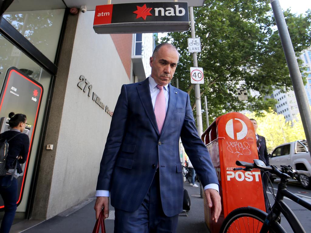 Then-NAB CEO Thorburn leaves the banking royal commission in November 2018. Picture: David Geraghty/The Australian