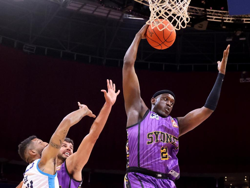 Kouat Noi of the Kings shoots the ball during the round 12 NBL match between Sydney Kings and Melbourne United at Qudos Bank Arena on Christmas Day. Photo: Mark Evans/Getty Images.