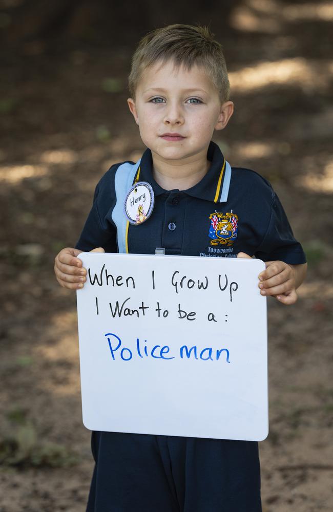 Toowoomba Christian College prep student Henry on the first day of school, Tuesday, January 28, 2025. Picture: Kevin Farmer