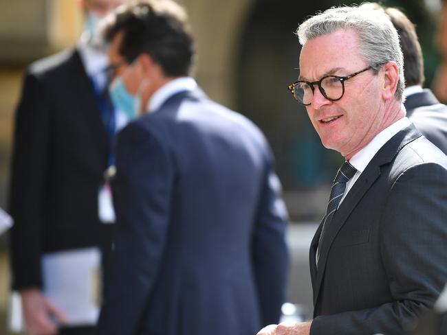 Former defence minister Christopher Pyne said Defence didn’t want to deal with Saab, the maker of the Collins-class subs. Picture: James Ross/AAP