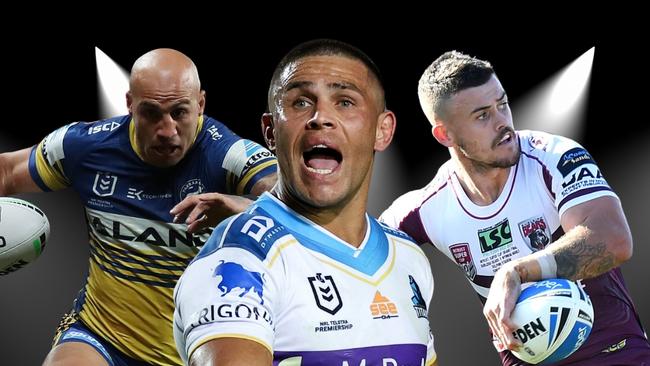 Former NRL players Blake Ferguson, Will Smith and Dylan Phythian will line up for the Newcastle Rebels in the 2024 NSW men's country rugby league championships. Picture: supplied