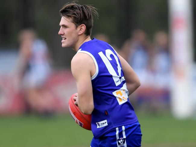 Dylan Featon in action during the Ballarat FL Sunbury v Darley football match in Sunbury, Saturday, Aug. 3, 2019. Picture: Andy Brownbill