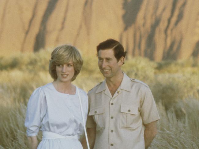 Prince Charles and Diana, Princess of Wales, at Uluru in 1983. Picture: Rolls Press/Popperfoto via Getty Images