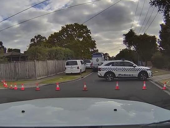 Licence Road was blocked off after an explosion early Thursday morning. Picture: Facebook