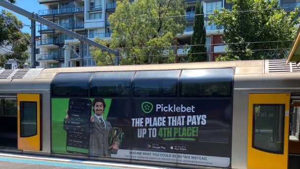 The ads have been splattered across Sydney trains. Picture: Reddit