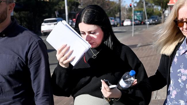 Amy Steele, the partner and executive assistant of Benjamin Carter leaves Penrith Court. Photo-Jeremy Piper