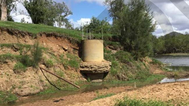 The intake structure at Mabugilmah Aboriginal community has been affected by erosion.