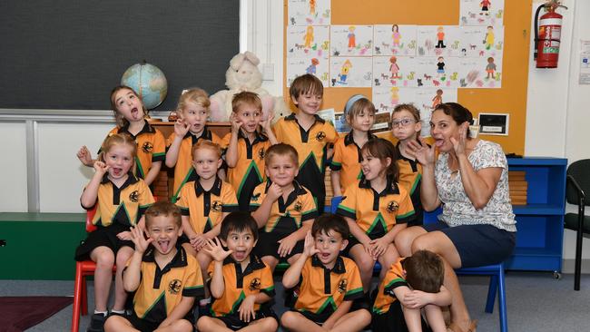 MY FIRST YEAR: Funny faces. Peachester State School Preps. Picture: Patrick Woods.