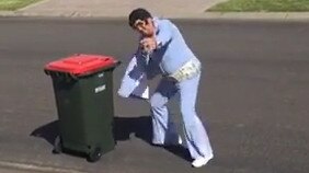 Mark Conway with his bin as Elvis Presley.