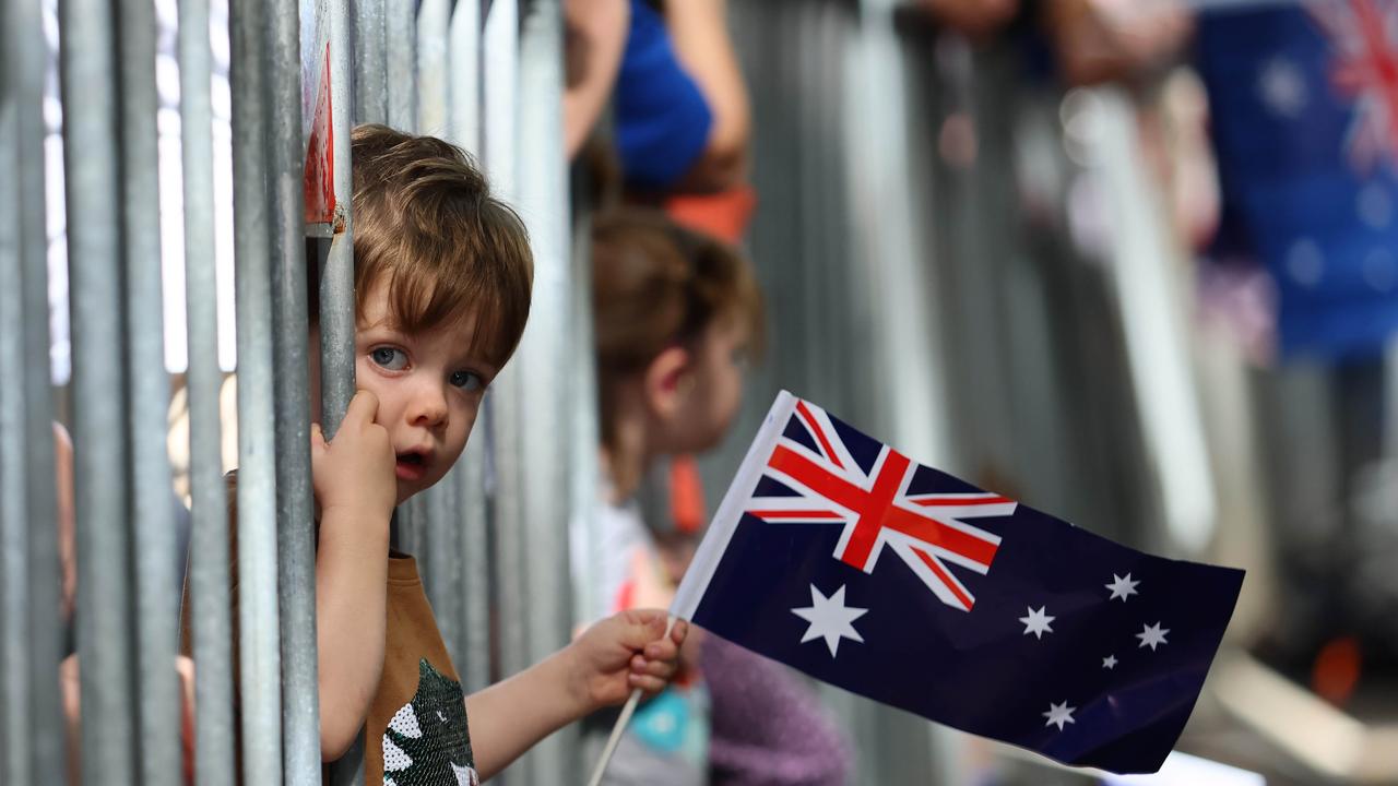 Many children attended the Anzac Day Parade in Brisbane. Picture: NCA NewsWire/Tertius Pickard