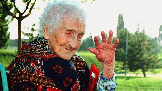 Jeanne Calment was the world’s oldest recorded living person until her death in 1997 aged 122. Picture: AP