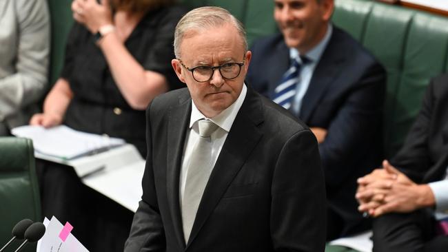 Prime Minister Anthony Albanese during Question Time at Parliament House in Canberra.