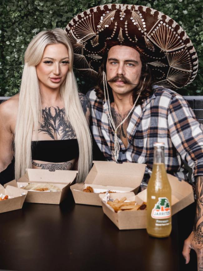 Grange Mexican restaurant Beefy Birrias’ advertising strategy featured OnlyFans couple Millyonaire and Sanchez Rodreguez. Picture: Instagram