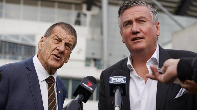 Jeff Kennett (left) and Eddie McGuire have set aside old animosities