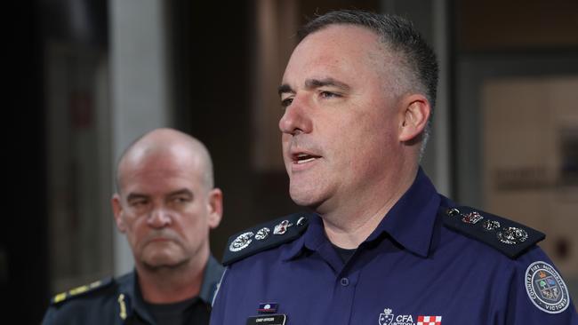 MCFA chief officer Jason Heffernan has urged residents to find shelter immediately. Picture: NCA NewsWire / David Crosling