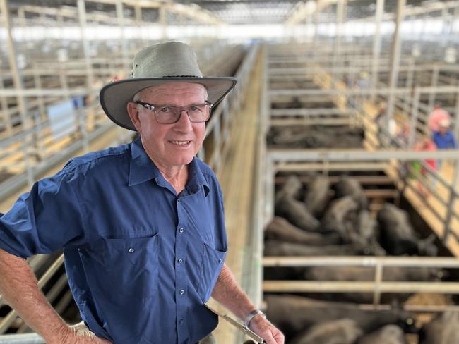 Neville Watkins from Charlock Partnership at Charleroi sold PTIC Angus heifers to $2560 at the Wodonga feature female sale.