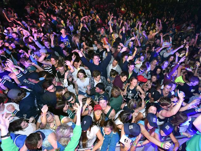 Students celebrating Schoolies in force at Victor Harbor. Picture: Tom Huntley