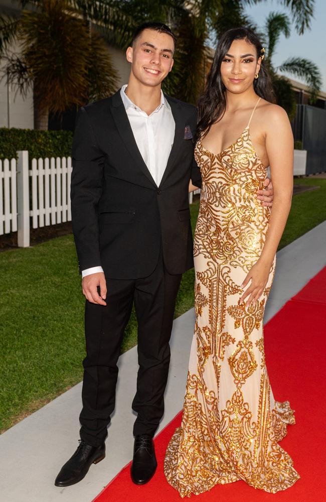Kaea Te Nana and Layah Whittaker at Mackay State High School formal 2022.Picture: Michaela Harlow