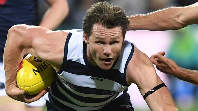 Patrick Dangerfield loves playing the Dees and he put in another masterclass. Picture: AAP