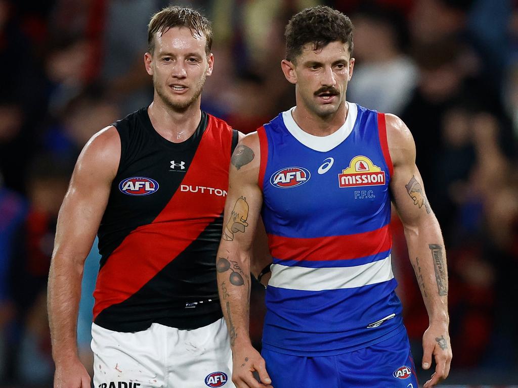 Darcy Parish showed concern for Liberatore after the collapse. Picture: Getty Images