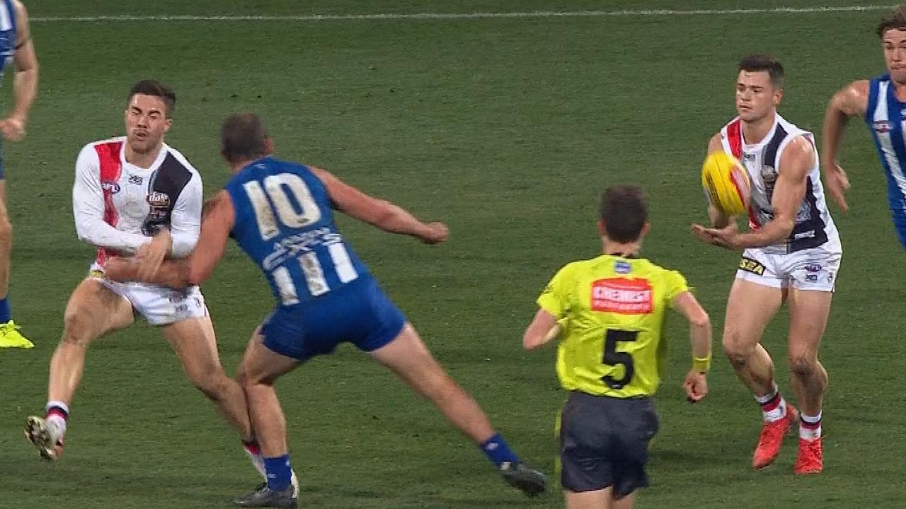 Is Ben Cunnington in trouble for this gut punch on Jade Gresham?