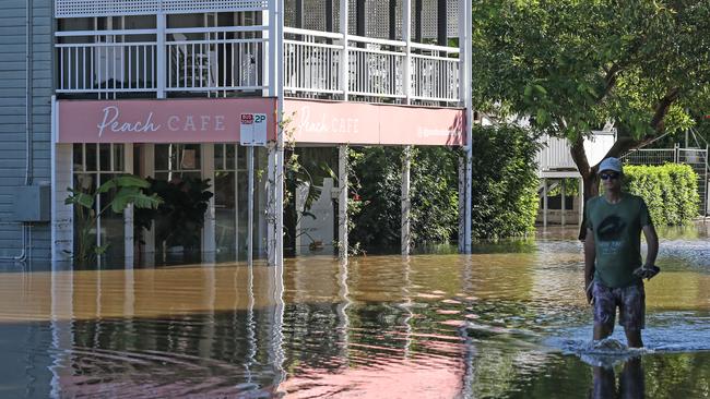 Peach Cafe on Haig Road, Paddington this morning. Picture: Zak Simmonds