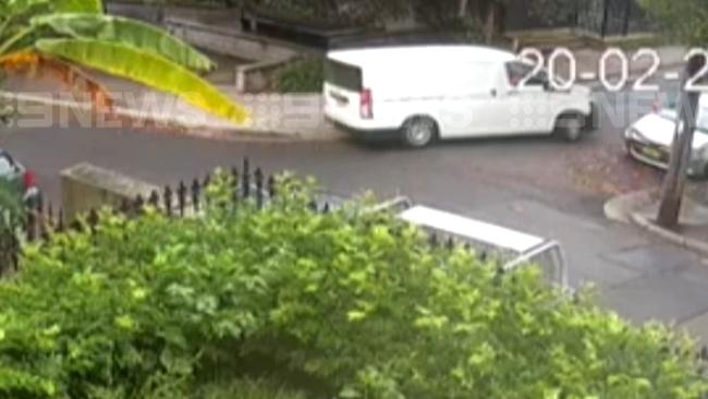 CCTV of a van allegedly driven by Beau Lamarre-Condon to move the bodies. Picture: 9 NEWS