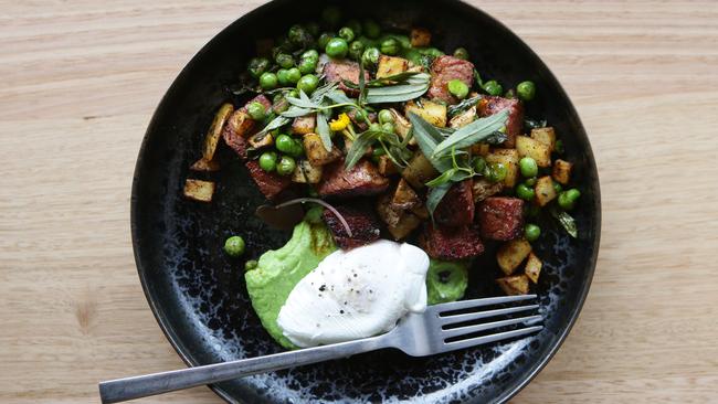 Parallel Roasters, Albion, Corned Beef Hash. Picture: AAP/ Ric Frearson