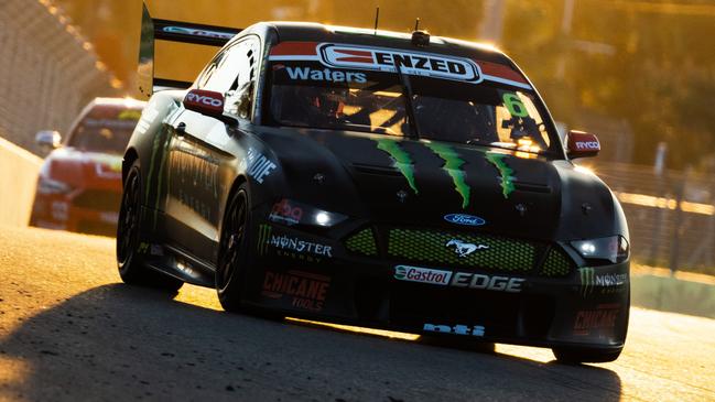 Cameron Waters drives the #6 Monster Energy Ford Mustang to victory in Race 1 of the Townsville SuperSprint at Reid Park. Picture: Getty Images