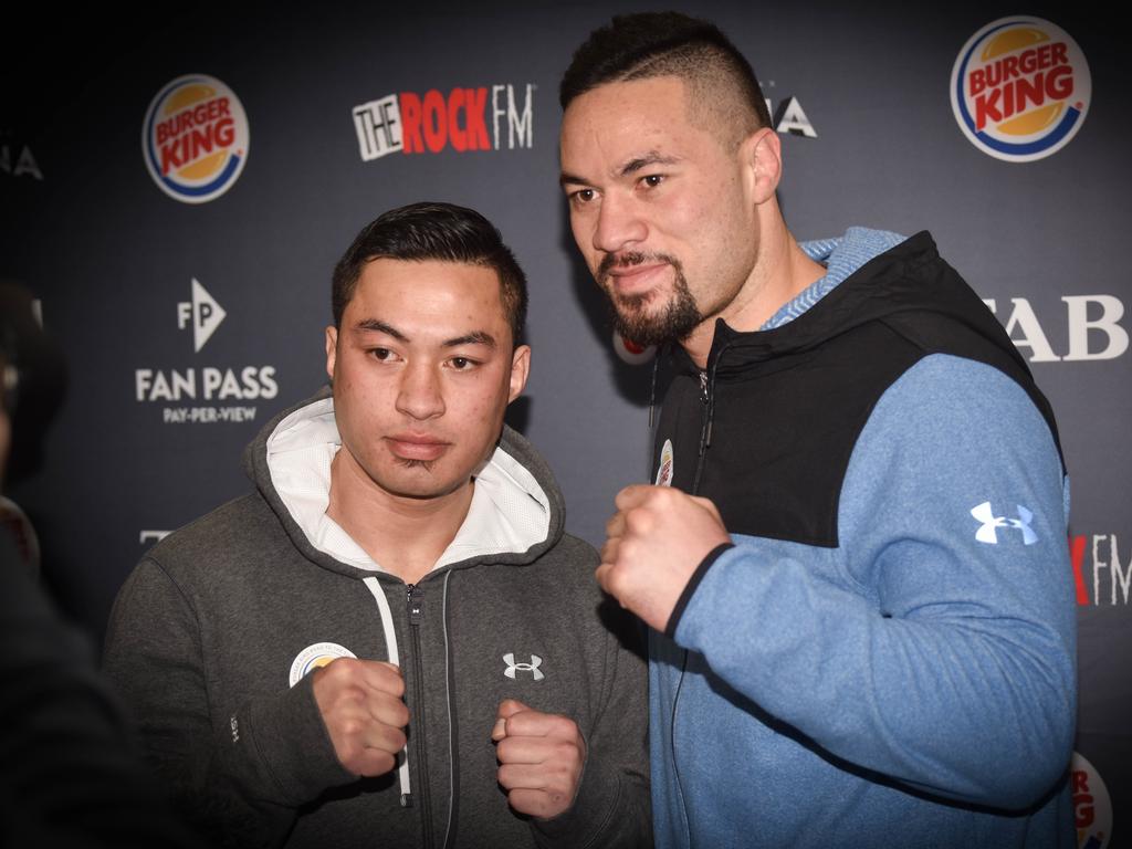 John and Joseph Parker. The younger brother has had seven professional fights and is a crucial element of Joseph’s training camps. Picture: Shirley Kwok/Pacific Press/LightRocket/Getty Images