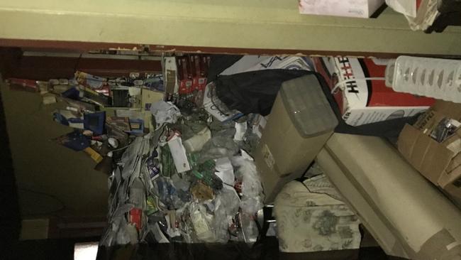 A mountain of rubbish was found in the home.