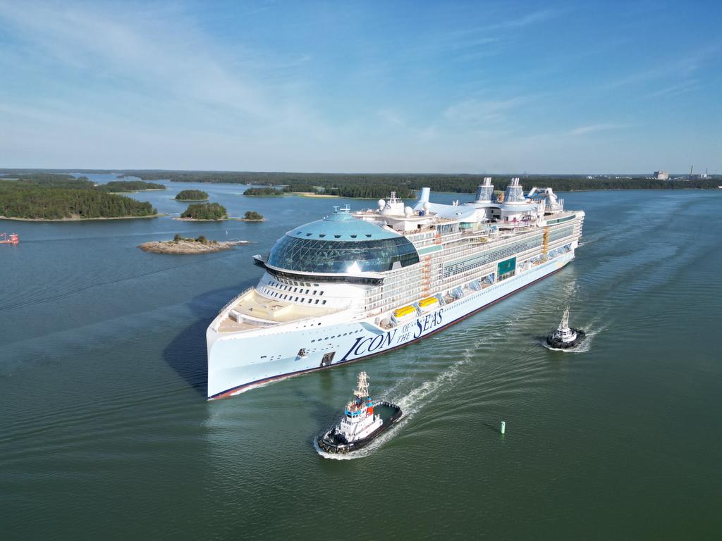The ship took its first test sail on Wednesday in waters off of Finland. Picture: Royal Caribbean