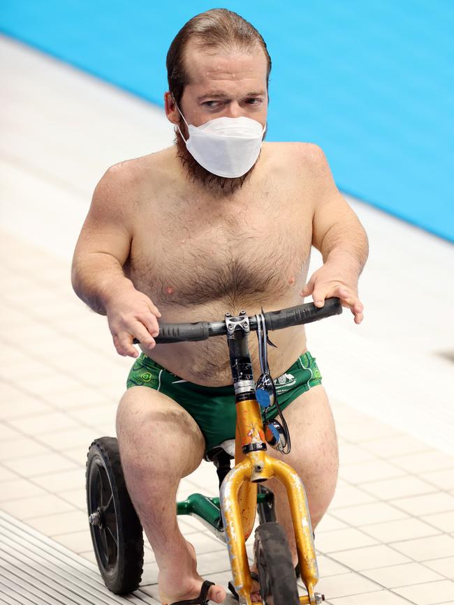 Grant Patterson on the pool deck.