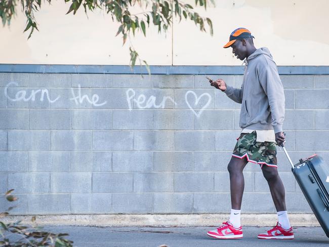 Port Adelaide player Aliir Aliir at the team’s Alberton headquarters. Picture: Tom Huntley